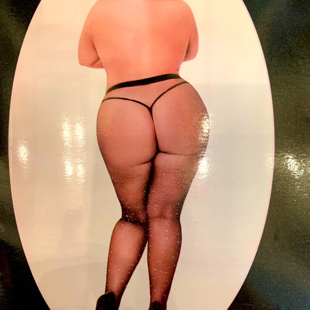 Thicker Babe Rhinestone Net Tights.